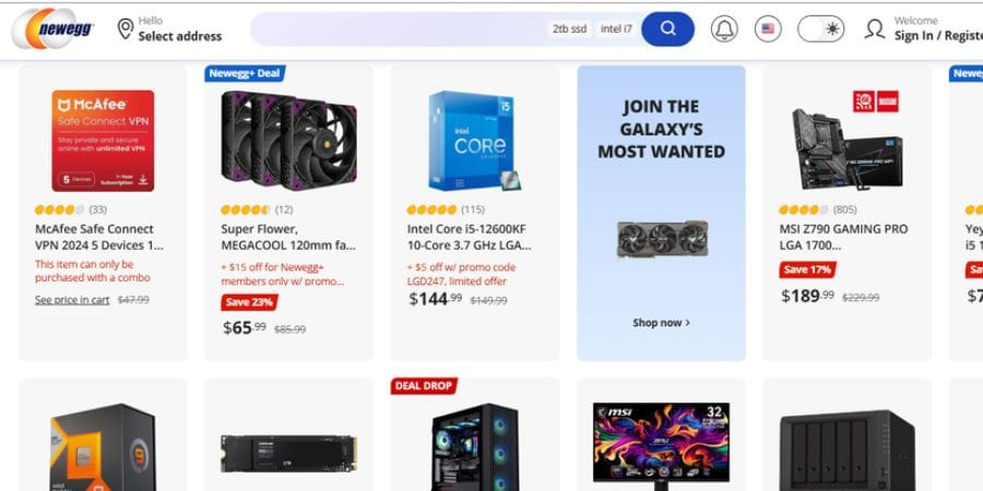 Online Shopping Sites newegg