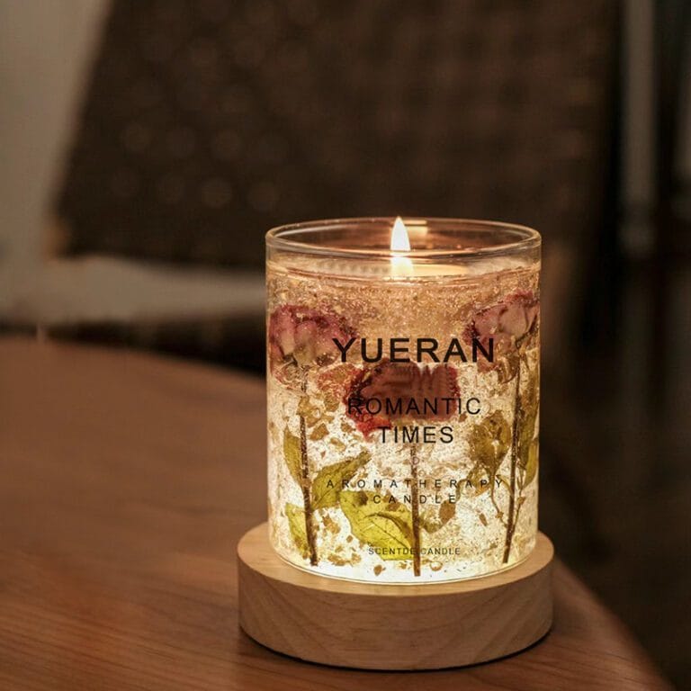 10 oz. flower incense Clear Glass Candle