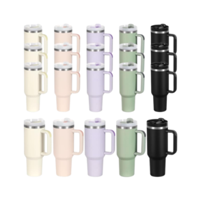 15 Pack 40 Oz Tumbler with Handle & Stainless Steel Thermos Cup