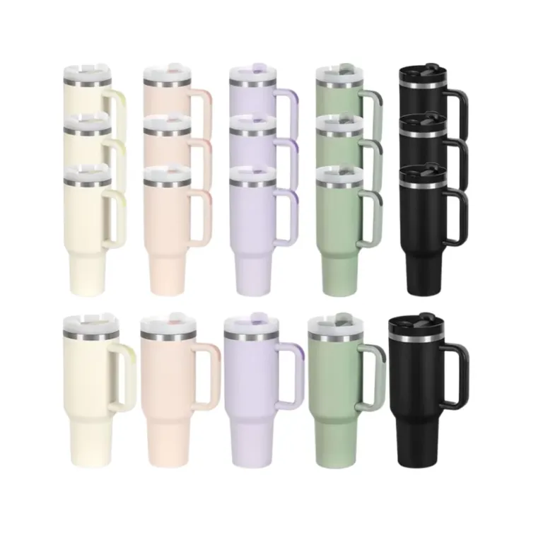 15 Pack 40 Oz Tumbler with Handle & Stainless Steel Thermos Cup