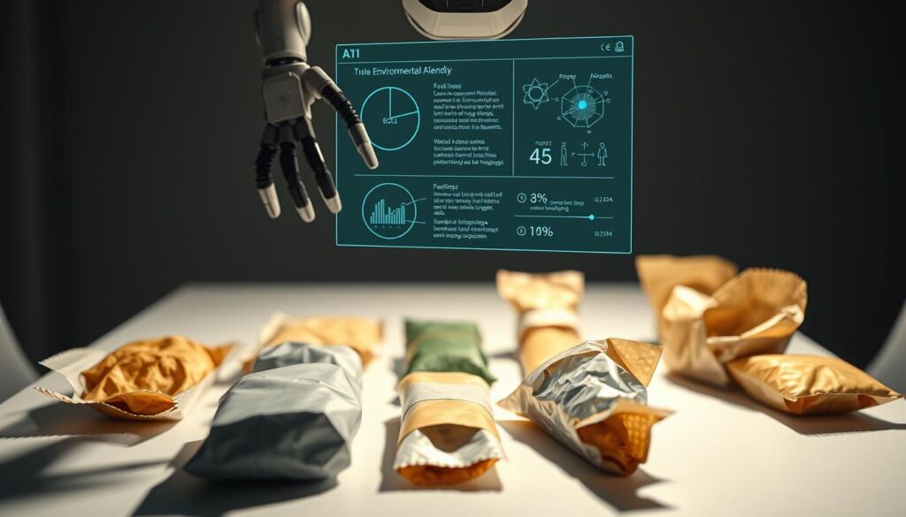 AI analyzing environmentally friendly food wrappers
