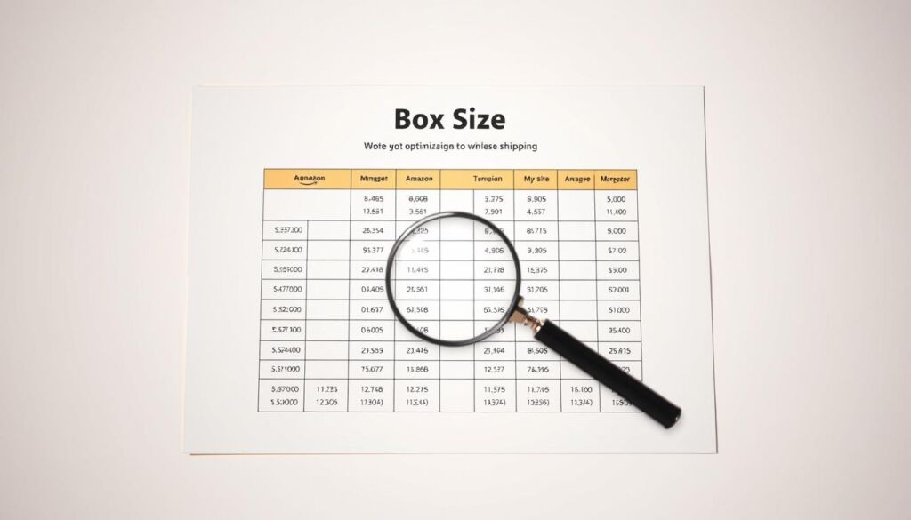 amazon box size chart optimization