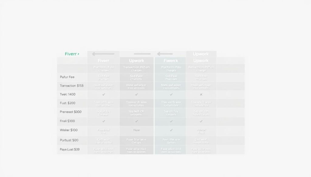 fiverr vs upwork fees comparison chart