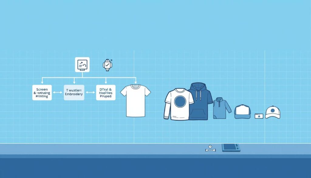 shirt printing method selection flowchart