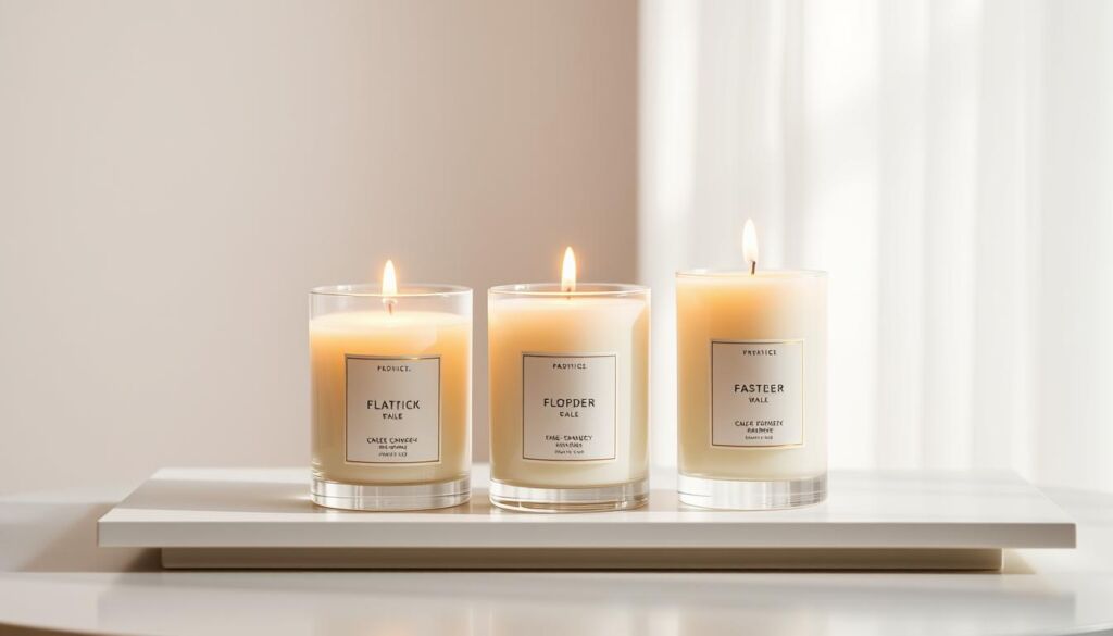 three wick candle set selection