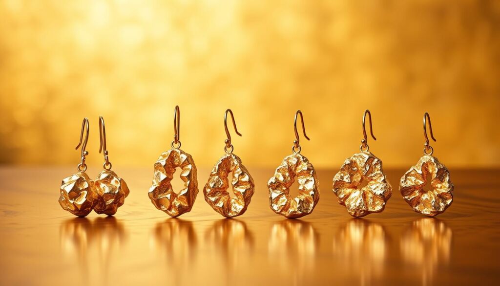 gold nuggets earrings