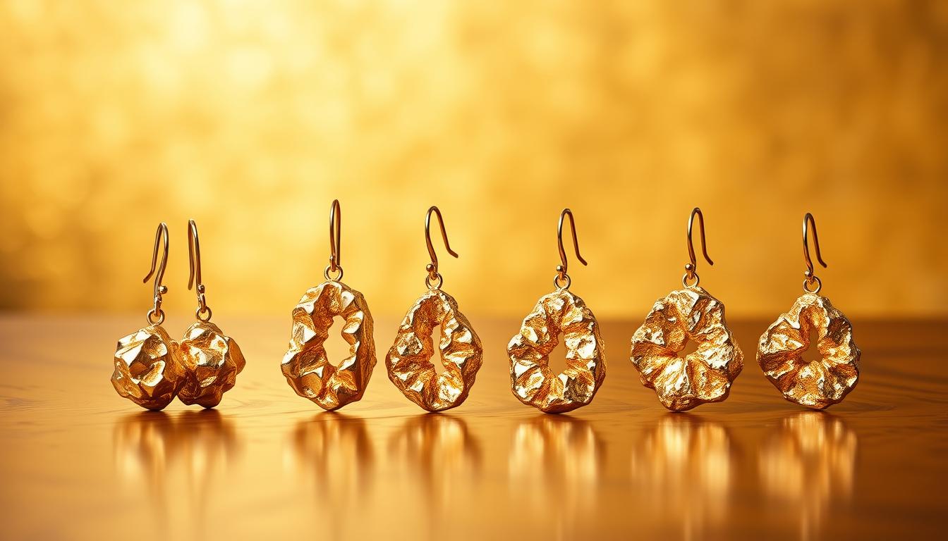 gold nuggets earrings