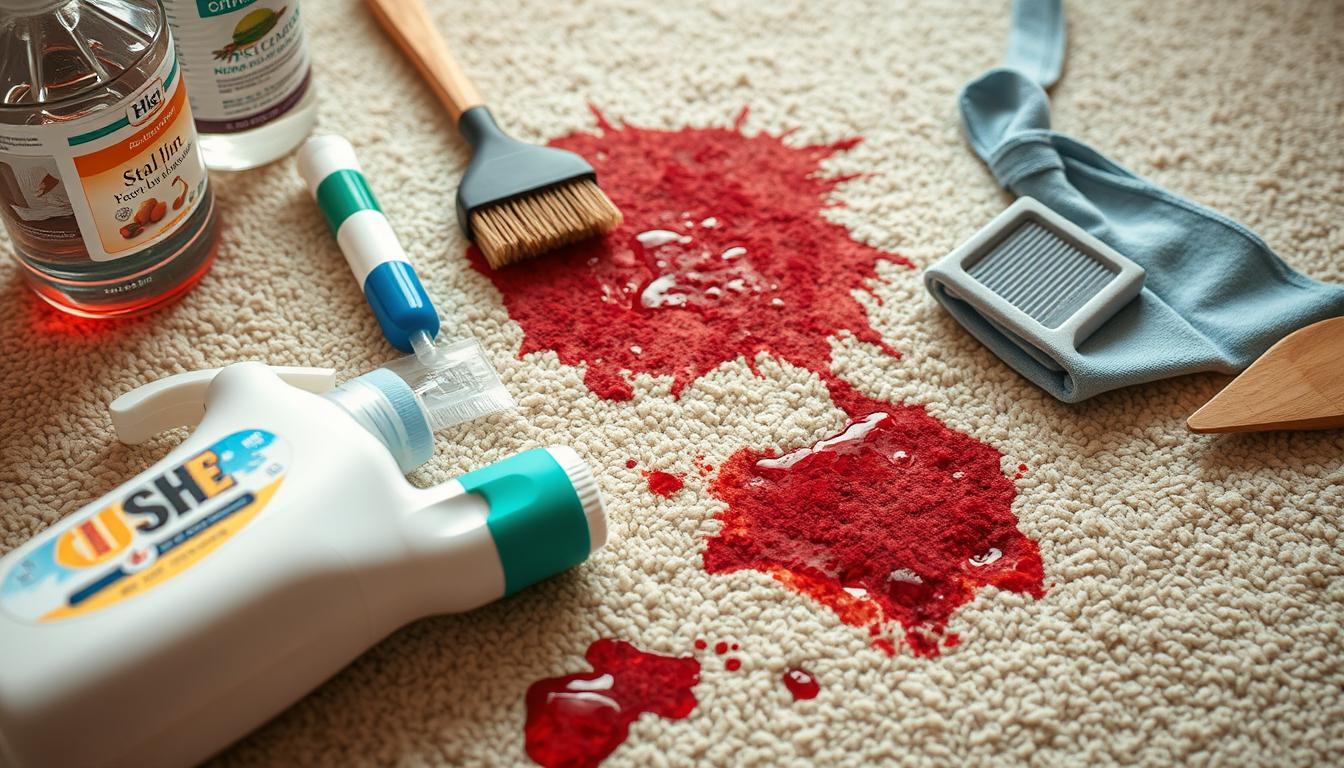 how to get blood out of carpet