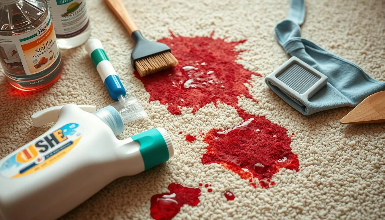 how to get blood out of carpet