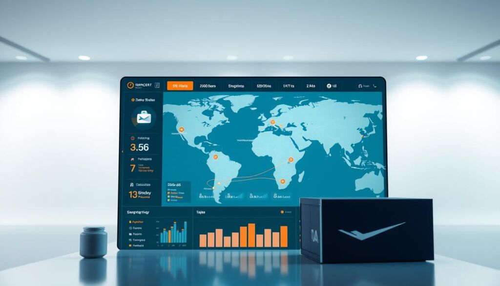 international shipment tracking platform interface