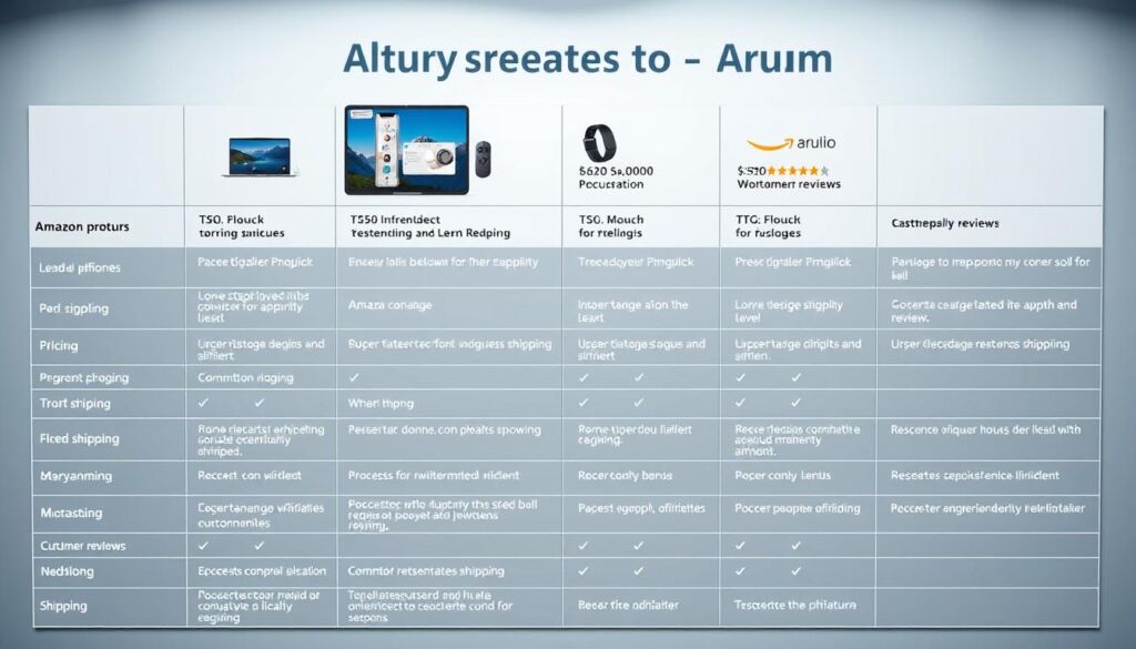 e-commerce competitors to Amazon comparison table