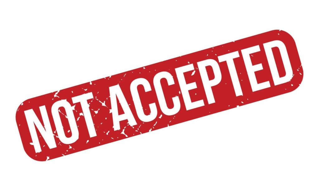 not accepted rubber stamp red not accepted rubber grunge stamp seal illustration vector 1